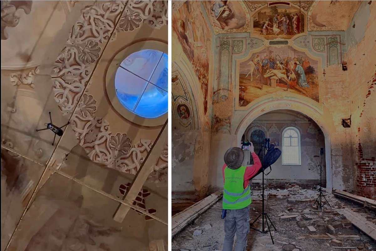 Извлечение из земли гроба с станками святейшего патриарха Тихона. Малый собор Донского монастыря. Патриарх Московский и Всея Руси Алексий II (справа). 22 февраля 1992 года.